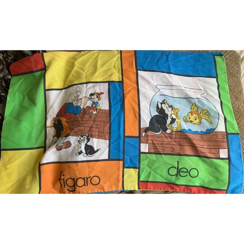Vintage Disney Collection Pinocchio Geppetto Double Sided Pillow Case Kids